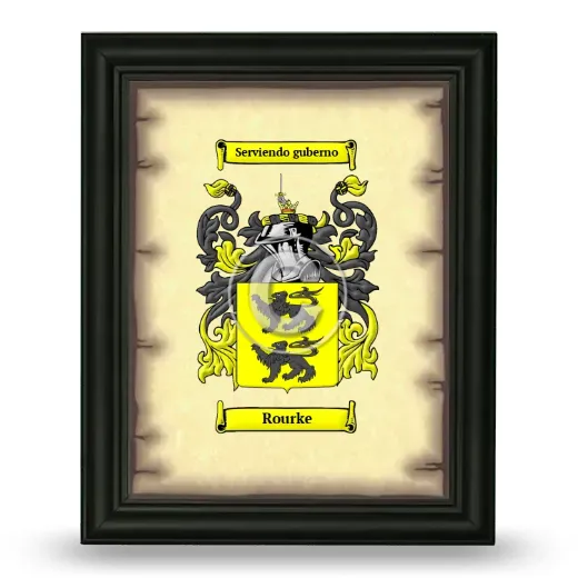 Rourke Coat of Arms Framed - Black