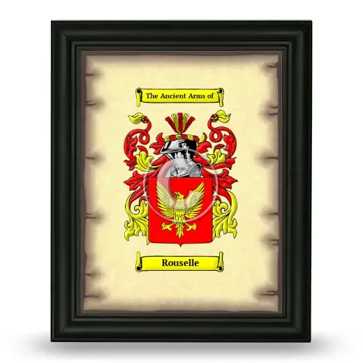 Rouselle Coat of Arms Framed - Black