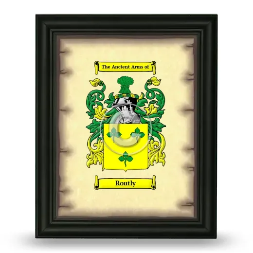Routly Coat of Arms Framed - Black