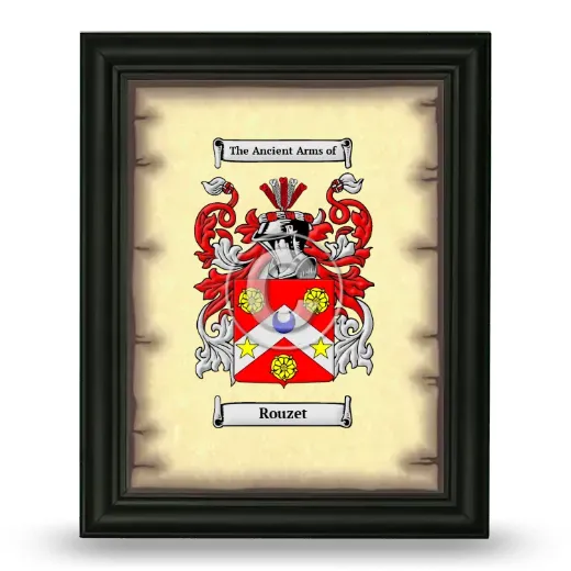 Rouzet Coat of Arms Framed - Black