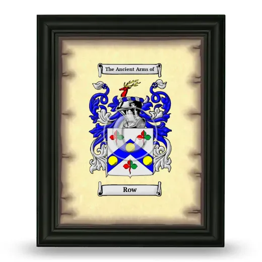 Row Coat of Arms Framed - Black