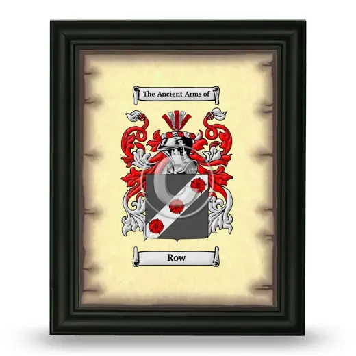 Row Coat of Arms Framed - Black
