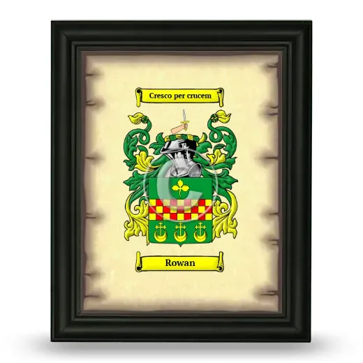 Rowan Coat of Arms Framed - Black