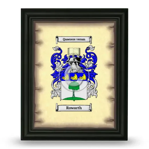 Rowarth Coat of Arms Framed - Black