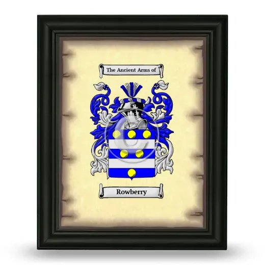 Rowberry Coat of Arms Framed - Black
