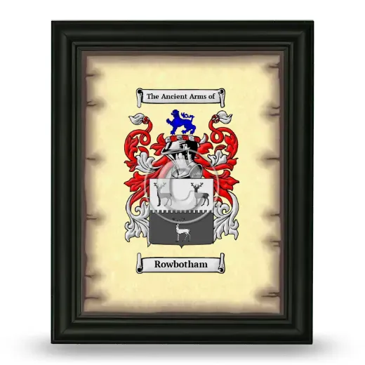 Rowbotham Coat of Arms Framed - Black