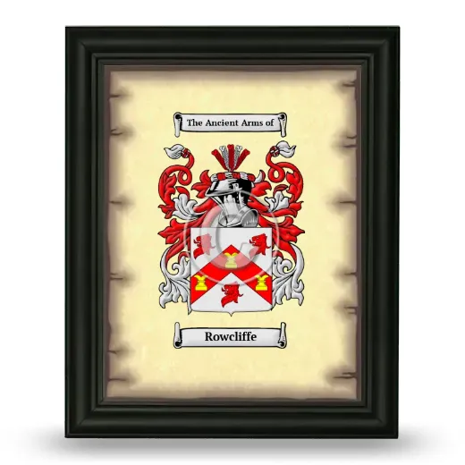 Rowcliffe Coat of Arms Framed - Black