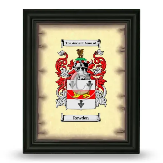 Rowden Coat of Arms Framed - Black