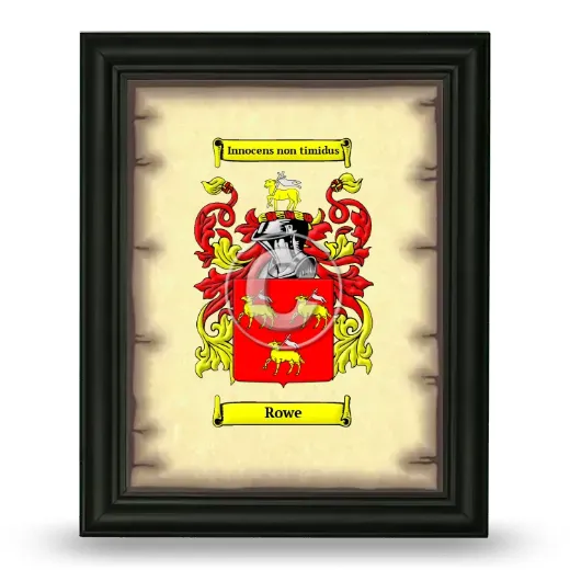 Rowe Coat of Arms Framed - Black