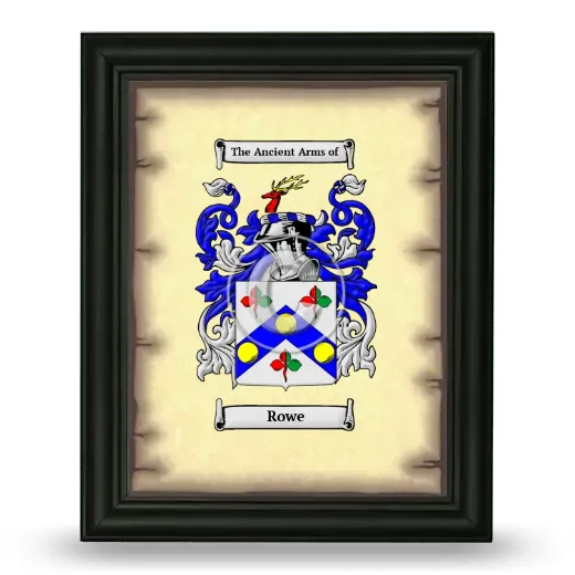 Rowe Coat of Arms Framed - Black