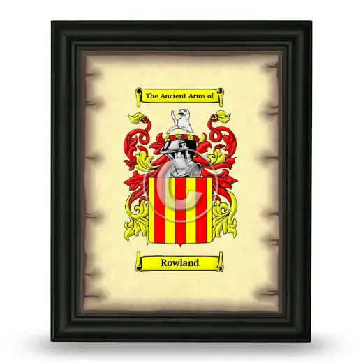 Rowland Coat of Arms Framed - Black
