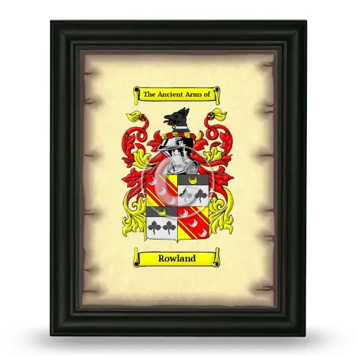 Rowland Coat of Arms Framed - Black