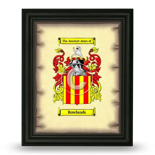 Rowlands Coat of Arms Framed - Black