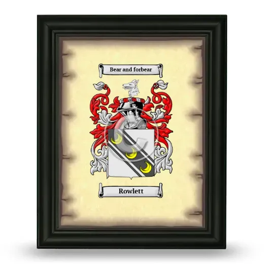 Rowlett Coat of Arms Framed - Black