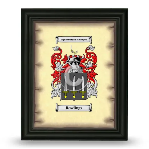 Rowlings Coat of Arms Framed - Black