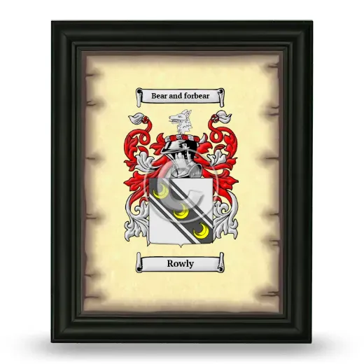 Rowly Coat of Arms Framed - Black