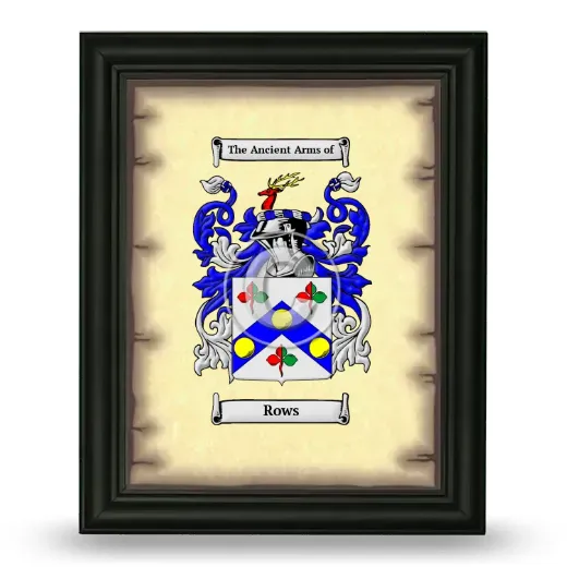 Rows Coat of Arms Framed - Black