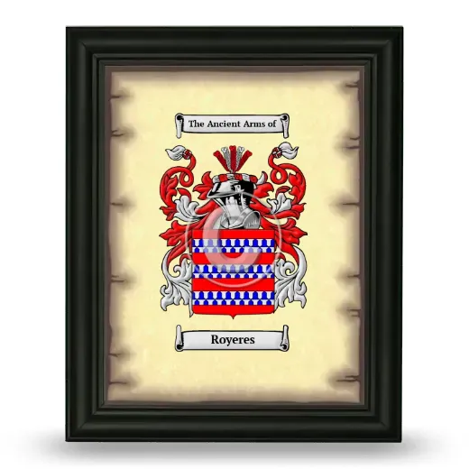 Royeres Coat of Arms Framed - Black