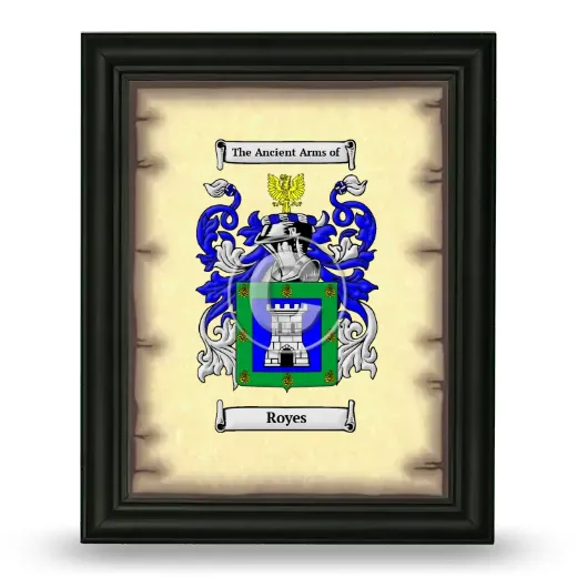 Royes Coat of Arms Framed - Black