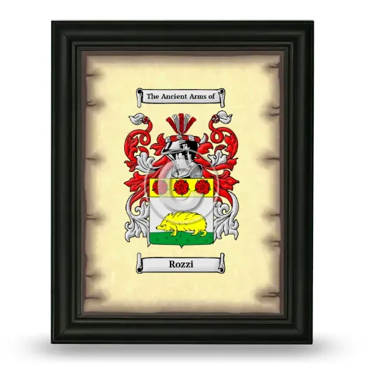 Rozzi Coat of Arms Framed - Black