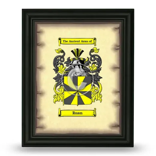 Ruan Coat of Arms Framed - Black