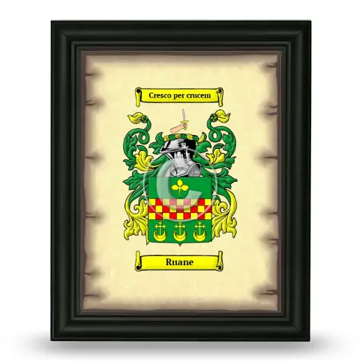Ruane Coat of Arms Framed - Black
