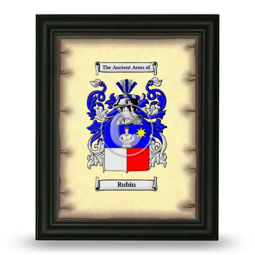 Rubin Coat of Arms Framed - Black