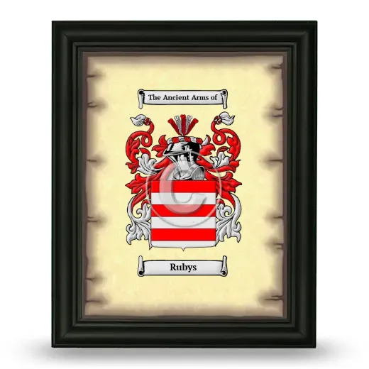 Rubys Coat of Arms Framed - Black