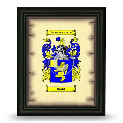 Rudd Coat of Arms Framed - Black