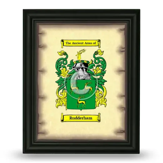 Rudderham Coat of Arms Framed - Black