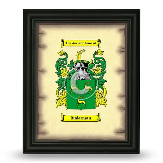Ruderman Coat of Arms Framed - Black