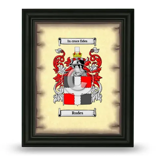 Rudes Coat of Arms Framed - Black