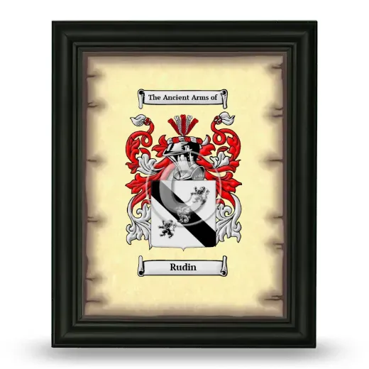 Rudin Coat of Arms Framed - Black
