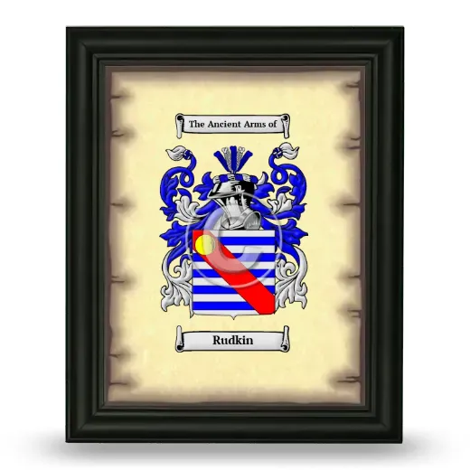 Rudkin Coat of Arms Framed - Black