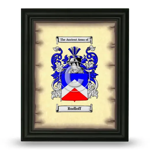 Rudloff Coat of Arms Framed - Black