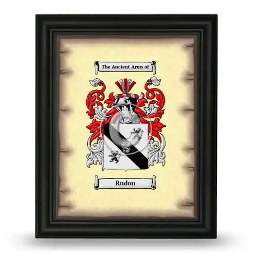 Rudon Coat of Arms Framed - Black
