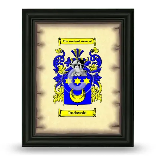 Rudowski Coat of Arms Framed - Black