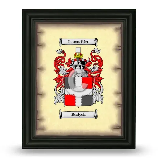 Rudych Coat of Arms Framed - Black