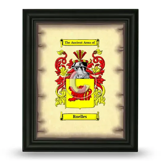 Ruelles Coat of Arms Framed - Black