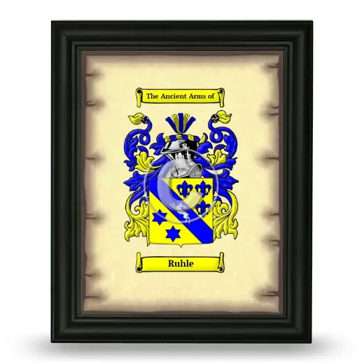 Ruhle Coat of Arms Framed - Black