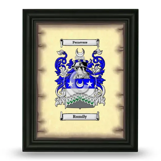 Rumily Coat of Arms Framed - Black