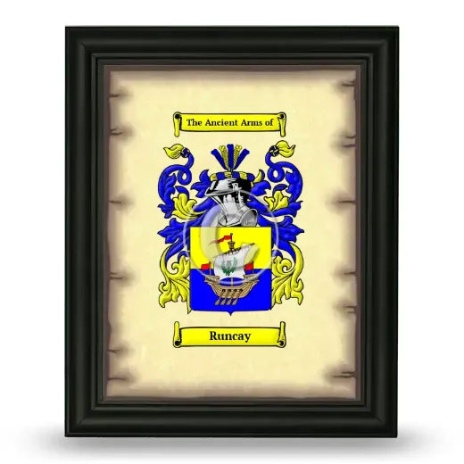 Runcay Coat of Arms Framed - Black