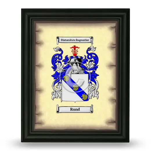Rund Coat of Arms Framed - Black