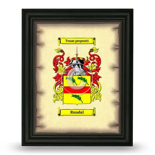Rundal Coat of Arms Framed - Black