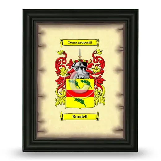Rundell Coat of Arms Framed - Black