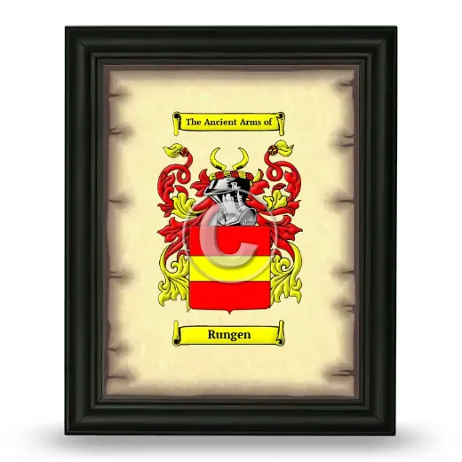 Rungen Coat of Arms Framed - Black