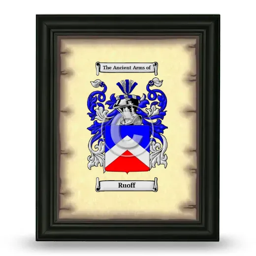 Ruoff Coat of Arms Framed - Black