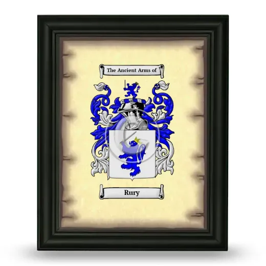 Rury Coat of Arms Framed - Black