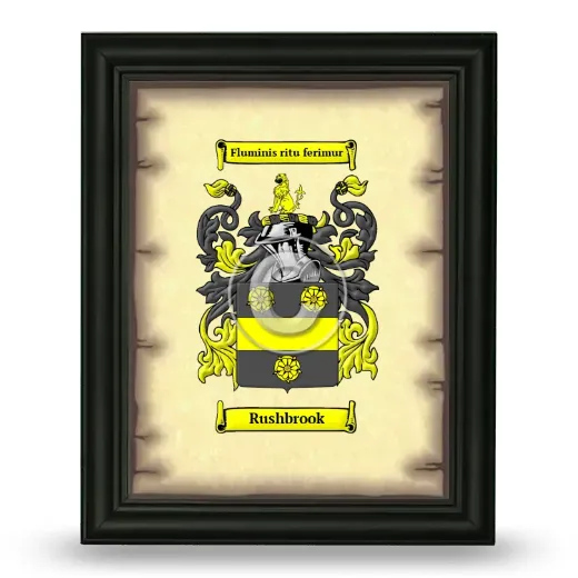 Rushbrook Coat of Arms Framed - Black