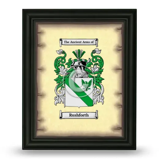 Rushforth Coat of Arms Framed - Black